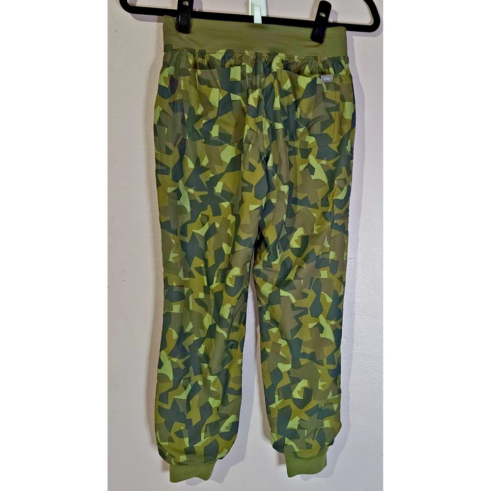 FIGS Scrub Joggers Lined Pant XXS/Petite Short  4567 Camo Martini Olive Green